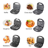 6-in-1 EU Plug Sandwich Grill Breakfast Waffle Maker