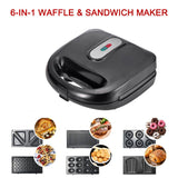 6-in-1 EU Plug Sandwich Grill Breakfast Waffle Maker